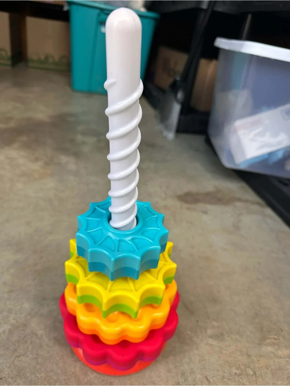 Stacking Corkscrew Rainbow Toy Rings Montessori learning Toy